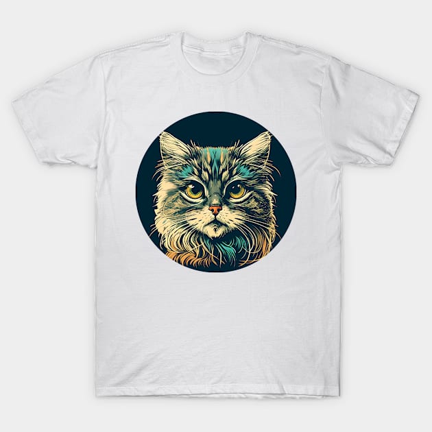 Funny Cat Lover - Colorful Beautiful Cat T-Shirt by William Edward Husband